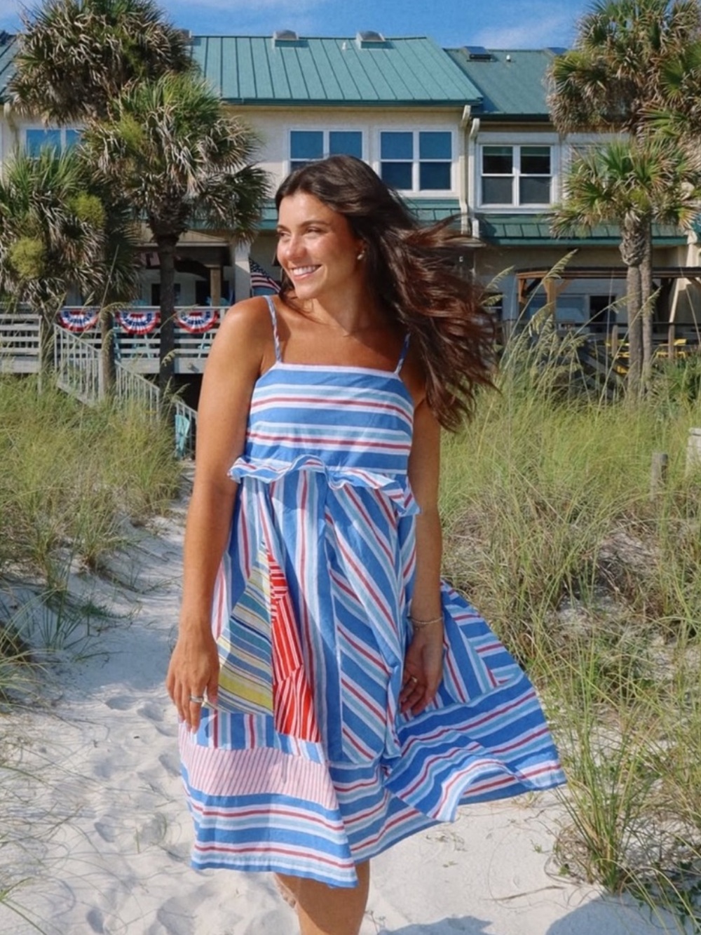 NWT Anthropologie Celandine Sleeveless Square-Neck Knee-Length Striped Dress - Picture 2 of 10